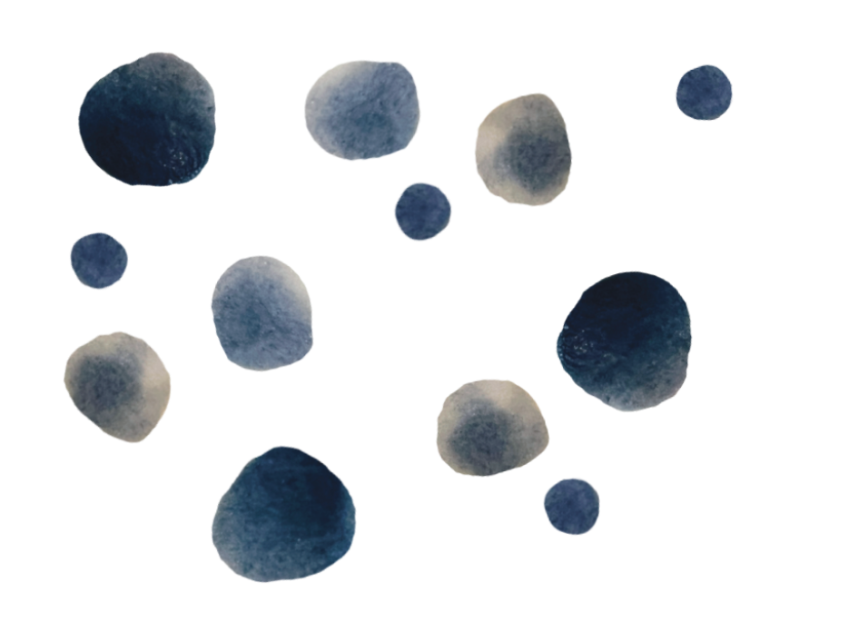 Martha Stahlkopf motifs pois bleus
