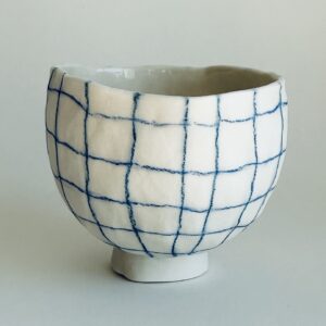 Petit bol en porcelaine – Motif quadrillage