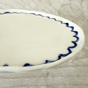 Assiette à dessert – Motif bordure florale en bleu