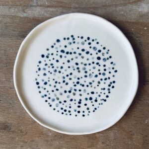 Assiette à dessert – Motif petits points multicolores